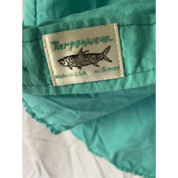 Vtg Tarponwear By Simms Short Sleeve Vented Nylon Fishing Shirt Teal Mens Med - Picture 5 of 8